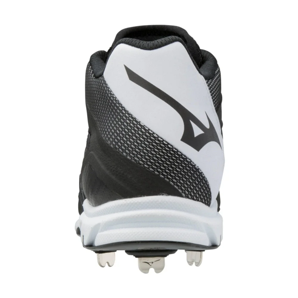 Mizuno 9-Spike Dominant 2 MID Baseball Cleats Black White Mens - Multiple Sizes